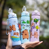 1pc 700ml/23.6oz Outdoor Sports Casual Plastic Water Bottle, Transparent Ice Water Cup With Cute Car
