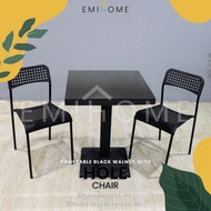 EMIHOME Kami Table - Contemporary Dining 60X60 Table & 2pcs Hole Chair
