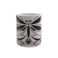 Gray dragon fly Motif Mug
