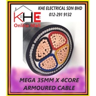 MEGA/SAMA/TONN/UMS/SOUTHERN 35MM X 4CORE ARMOURED CABLE ( SELL PER METER)
