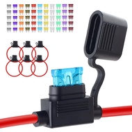 6 Pack Inline Fuse Holder 12V, Upgraded 12 AWG Waterproof Fuse Holder with 66 Pcs Standard Car Fuses