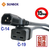 SUNBOX Taiwan-Made Power Adapter Cable C14 To C19, 1.8m Long