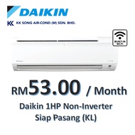 Instalment Siap Pasang Daikin R32 Air Conditioner Non-Inverter with Smart Control