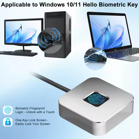 New USB Fingerprint Reader For Windows Hello Biometrics Security Key Safe Account Login Scanner Modu