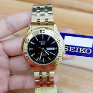 Men's Seiko-5 Sports Gold-Black Automatic Hand Movement 21jewels Japan Movement #Seiko5