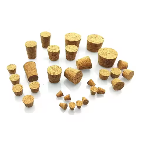 100pcs Top DIA 7.5mm to 30mm Wooden Cork Lab Test Tube Stopper Kettle Pudding Bottle Cork Cap Burett