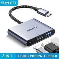 Sumlett USB C to HDMI VGA Adapter 4-in-1 Type C Hub with 4K HDMI1080P VGAUSB 3.0 65W USB C PD Charge