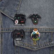 Black Elf Coffee Cup Sushi Enamel Brooch Fashion Clothing Accessories Backpack Badge Jewelry Gift