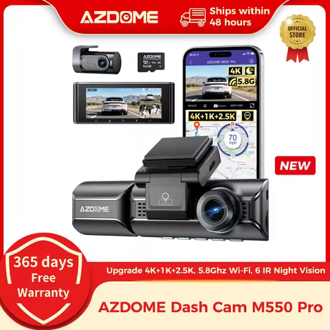 Upgrade AZDOME M550 Pro Dash Cam 4K Front Dashcam Auto 5.8Ghz Wi-Fi GPS G-sensor Car DVR 6 IR Night 