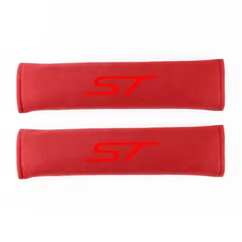 2Pcs Leather Car Seat Belt Protection Shoulder Pad Covers for ST Line MK2 MK3 MK4 STLINE Auto Interi