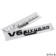 Emblem Kereta V6 BITURBO AMG Sesuai untuk Pengubahsuaian Lambang Fender Badan Mercedes-Benz 4MATIC+ 