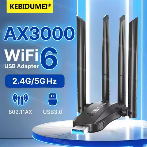 WiFi6 AX3000 USB Adapter 3000Mbps Dual Band 2.4G/5G 802.11AX 1800M/1200Mbps Network Card Wireless Re