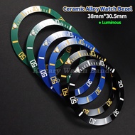 38mm*30.5mm Ceramic Alloy Watch Bezel Insert Luminous Watch Dial Ring for NH35/36 GMT Water Ghost 40