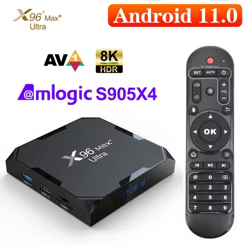 X96Max Plus Ultra TV Box Android 11 Amlogic S905X4 4GB 32GB TVBOX AV1 8K Wifi BT X96 Max Media Playe