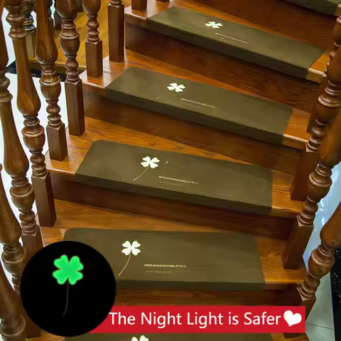 5/10pcs Luminous Self-adhesive Non-slip Stair Carpet Mat Floor DIY Cut Out Protector Mats Safety for