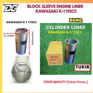 Kawasaki K1 115cc - Cylinder LINER Enjin Block Sleeve (Tukir Blok)(STD: 58mm/59mm/60mm)