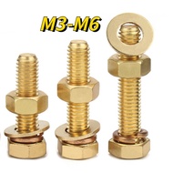 Brass External Hexagon Screw Nut Washer Combination Set M4M5M6M8M10M12 External Hexagon Screw women'