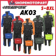 ARAISPORT ARAI AK03 ARSPORT 2KG TEBAL BERAT BAJU HUJAN RAINCOAT S-8XL WATERPROOF KALIS AIR FREE BAG 