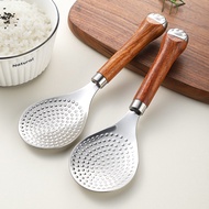 [NWE]316 stainless steel rice spoon non stick pot cute cat paw pear wood handle public spoon rice sp