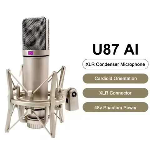 U87 AI XLR Condenser Microphone Professional Cardioid Studio Mic for Recording Podcasting Voice Over