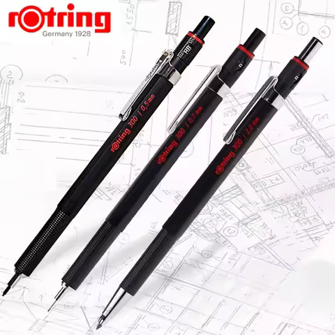 rOtring 300 Mechanical Pencil | 2.0 mm | Refillable with Sharpener Under Cap | Black | 1Count