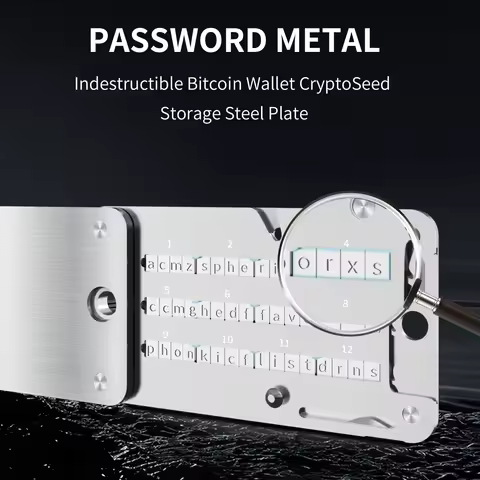 Mnemonic Seed Phrase Metal Backup – Stainless Steel Crypto Wallet Recovery Phrase Storage Kit, Cold