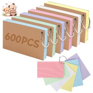 3x5 Inch Colored Index Cards Multiplication Flash Cards with Ring Lined Recipe/Note Cards Study Supp