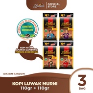 Kopi Luwak Murni Black Coffee Bag 120gr + 120gr - 3 Pcs