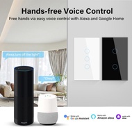 Smart Wall Switch Saklar Lampu Touch WiFi 2 gang tuya alexa google