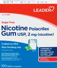 Nicotine Gum Stop Smoking Aid, 2 mg, Nicotine Transdermal System, Ice Mint, Polacrilex Quit Smoking 