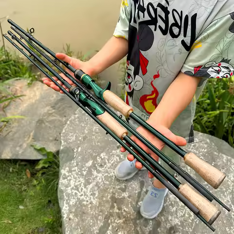 Ultralight Travel Fishing Rod Carbon 6 Sections 2.1M 2.4M ML Power Line Weight 6-14LBS Spinning Cast