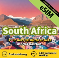 South Africa eSIM: 3-10 days 1GB-15GB daily/total unlimited 21M high-speed travel data.
