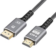DisplayPort to HDM Cable 6.6Ft 4K@30Hz Uni-Directional DP to HDMI for Sceptre E248W C248W, Philips 221V8LN, LG, Acer, Dell, HP Monitor, Projector