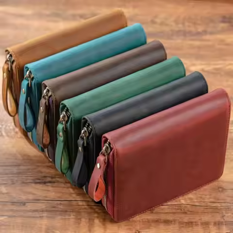 New Leather A6 Notebook Cover Soft Creative Zipper Wrap Durable Multipurpose Diary Stationery for Ho