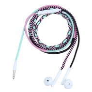 Macaron In-Ear Wired Control Woven Earphones Compatible with Wired Earphones and P4S Headset