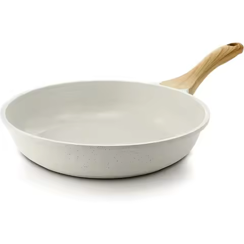Nonstick Ceramic Frying Pan Skillet, 12.5 Inch Omelet Pan, Healthy Non Toxic Chef Pan, Induction Com