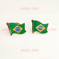 Brazil Flag Pin Brazil Flag Pin Brazil Flag Pin - Various Hats