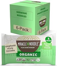 Miracle Noodle Organic Shirataki Konjac Spaghetti Pasta, Low Carbs, Low Calorie, Gluten Free, Soy Free, Keto Friendly, 7 oz (Pack of 6) (Packaging May Vary)