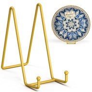 Plate Holder Easel Display Stand - Metal Plate Stands for Display - Tabletop Picture Stand - Silver 