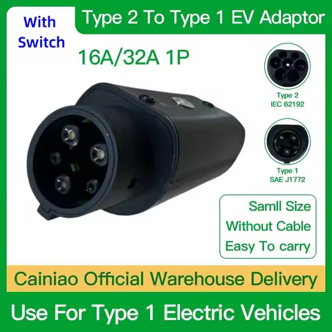 32A Type 2 to GBT Adaptor Type2 iec 62196 to Type1 J1772 Type 2 to Type 1 EV Adapter 220V For Electr
