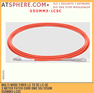 Multimode Multi Mode LC to SC LC-SC SC-LC Fiber Optic 3m 3 Meter Patch Cord Cable OM2 50/125um S50MM