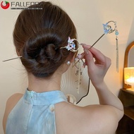 AFALLFOR Tassel Butterfly Hair Stick, Hanfu Ornament Hair Accessories Chinese Style Hairpin, Sweet Pearl Hair Clasp Cheongsam Hanfu Hair Fork Gifts