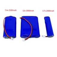 18650鋰電池組 可選3.7v/7.4v/12v 18650 Lithium Battery Pack 3.7v/7.4v/12v 3.7V/7.4v/12v 加保護板電線 充電鋰電池 2PIN 1