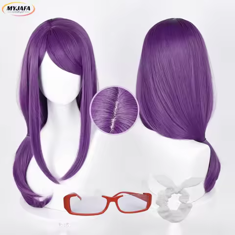 High Quality Kamishiro Rize Cosplay Wig 70cm Purple Heat Resistant Synthetic Hair Anime Cosplay Wigs