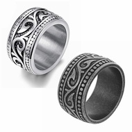 Brand new 13mm stainless steel ancient totem antique finish ring,retro style men's creative titanium