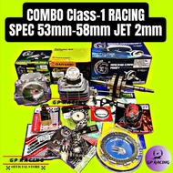 Combo Class-1 Racing Spec 53mm 56mm + Jet 2mm Crankshaft Ladung Siap Head Racing comp with Clutch Di