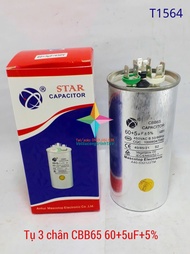 Tụ điều hòa 3 chân STAR CBB65 60+5uF+5%