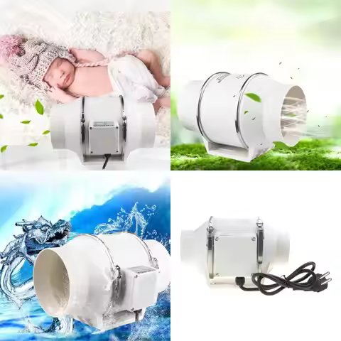 3/4inch Exhaust Fan Quiet Inline Pipe Duct Fan Bathroom 220V Extractor Fan