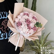 現貨 畢業花限時優惠 ‼️‼️25支香皀玫瑰花+LED燈+袋 情人節禮物 告白 花束 番梘花 520花束 滿天星 勿忘我 母親節花束 聖誕節禮物 生日