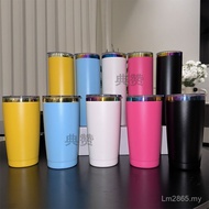 20oz Colorful Car Cup New Style Ice Master Cup Straight Cup Plating Density Push Lid Spray Plastic C